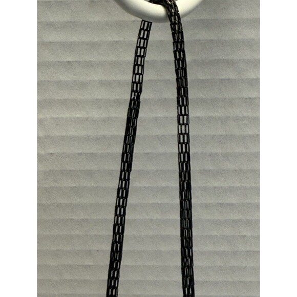 Vintage Black Silver Gold Metallic Zippered Evening Bag Purse Chain Strap - Picture 10 of 11